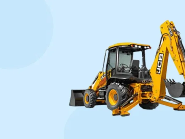 Yellow backhoe loader